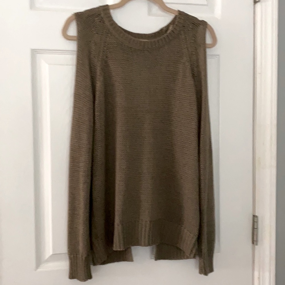 Cute Aqua cold shoulder and cut out back sweater